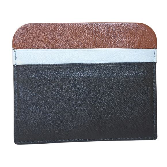 Thacker tri color leather card case carrier purse essential card holder - Picture 4 of 5